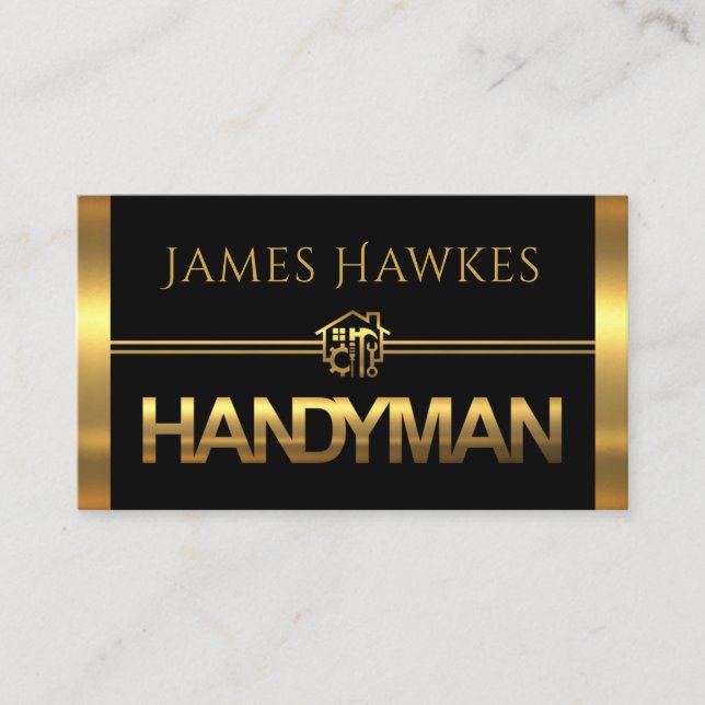 Tarjeta De Visita Paneles de herramientas de Gold Handyman (Anverso)