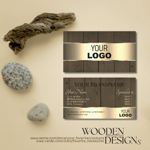 Tarjeta De Visita Paneles de madera con logotipo de grano de madera