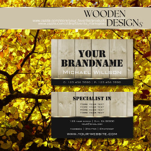 Tarjeta De Visita Paneles de madera Marrón claro Grano de madera ne