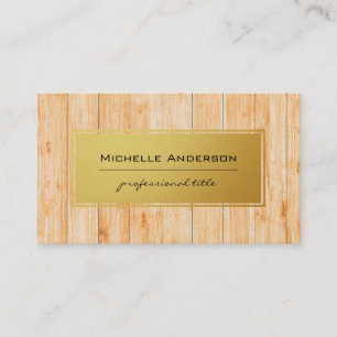 Tarjeta De Visita Paneles de madera   Respaldo de marco dorado