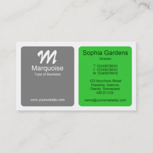 Tarjeta De Visita Paneles - Gris con verde primavera