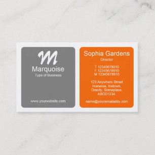 Tarjeta De Visita Paneles - Gris y Naranja