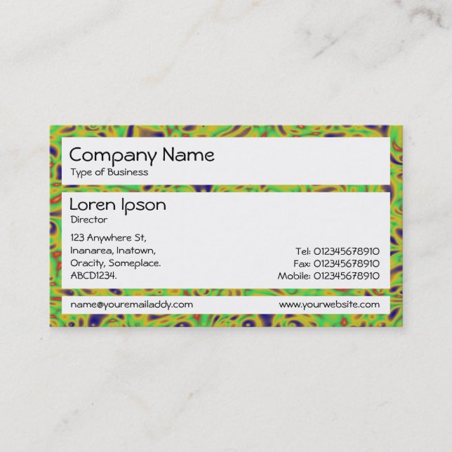 Tarjeta De Visita Paneles - Marbling verde (Anverso)