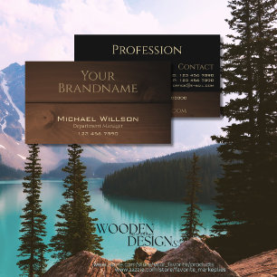 Tarjeta De Visita Paneles modernos de madera oscura negra granulada 