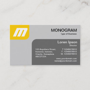 Tarjeta De Visita Paneles MonoGram - Ámbar y Gris