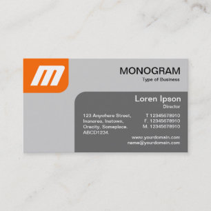 Tarjeta De Visita Paneles MonoGram - Naranja y gris