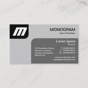 Tarjeta De Visita Paneles MonoGram - Negro y gris
