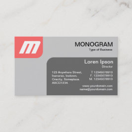 Tarjeta De Visita Paneles MonoGram - Rosa tropical y gris