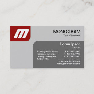 Tarjeta De Visita Paneles MonoGram - Ruby y Grey