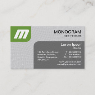 Tarjeta De Visita Paneles MonoGram v2 - Aguacate y gris
