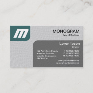 Tarjeta De Visita Paneles MonoGram v2 - Moss Green y Grey