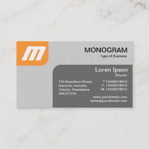 Tarjeta De Visita Paneles MonoGram v2 - Naranja Lt y gris