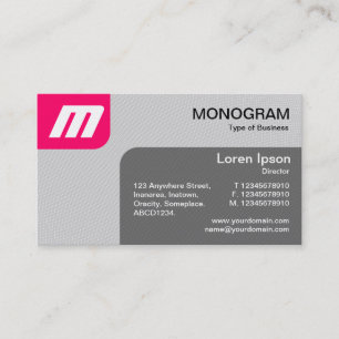 Tarjeta De Visita Paneles MonoGram v2 - Neon Red y Grey