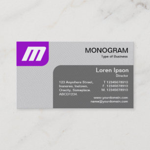 Tarjeta De Visita Paneles MonoGram v2 - Púrpura y gris
