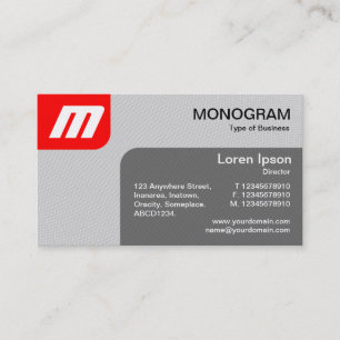 Tarjeta De Visita Paneles MonoGram v2 - Rojo y Gris