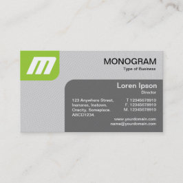 Tarjeta De Visita Paneles MonoGram v2 - Verde y gris marciano
