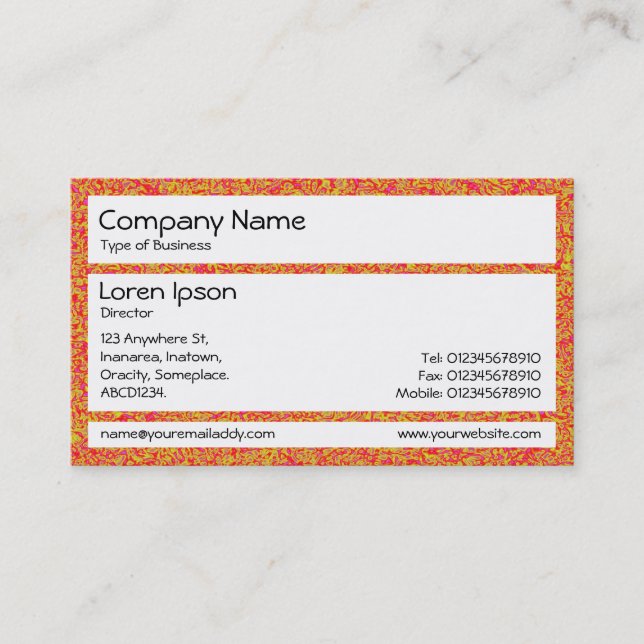 Tarjeta De Visita Paneles - Naranja Marbling (Anverso)
