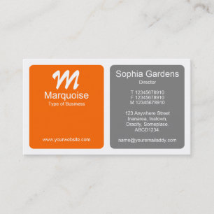 Tarjeta De Visita Paneles - Naranja y gris