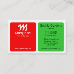 Tarjeta De Visita Paneles - Rojo con verde primavera