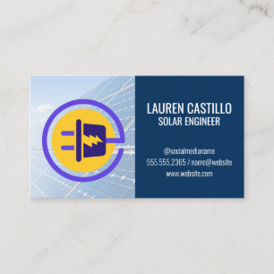Tarjeta De Visita Paneles Solares   Bombilla   Compañía de Energía 