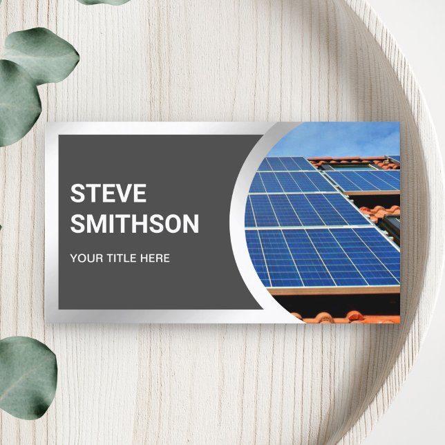 Tarjeta De Visita Paneles Solares de Techo de Acero Gris Oscuro Mode (Subido por el creador)