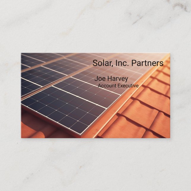 Tarjeta De Visita Paneles solares en un techo de tejas (Anverso)