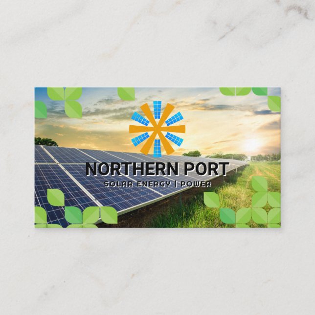 Tarjeta De Visita Paneles solares | Logotipo de energía (Anverso)