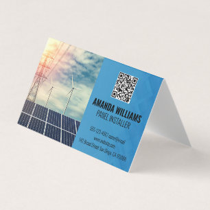 Tarjeta De Visita Paneles Solares   Logotipo de Tecnología   Energía