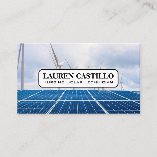 Tarjeta De Visita Paneles solares | Turbinas eólicas (Anverso)