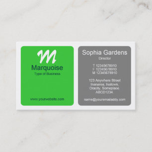 Tarjeta De Visita Paneles - Verde de primavera con gris