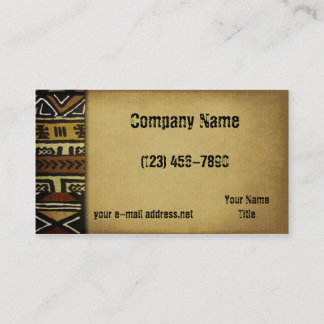 Tarjeta De Visita Paño africano del fango del vintage