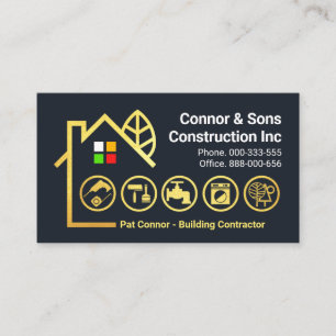 Tarjeta De Visita Panorama de herramientas creativas de construcción