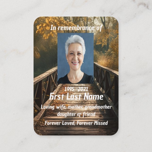 Tarjeta De Visita Panorama de la Naturaleza del puente de la oración (Reverso)