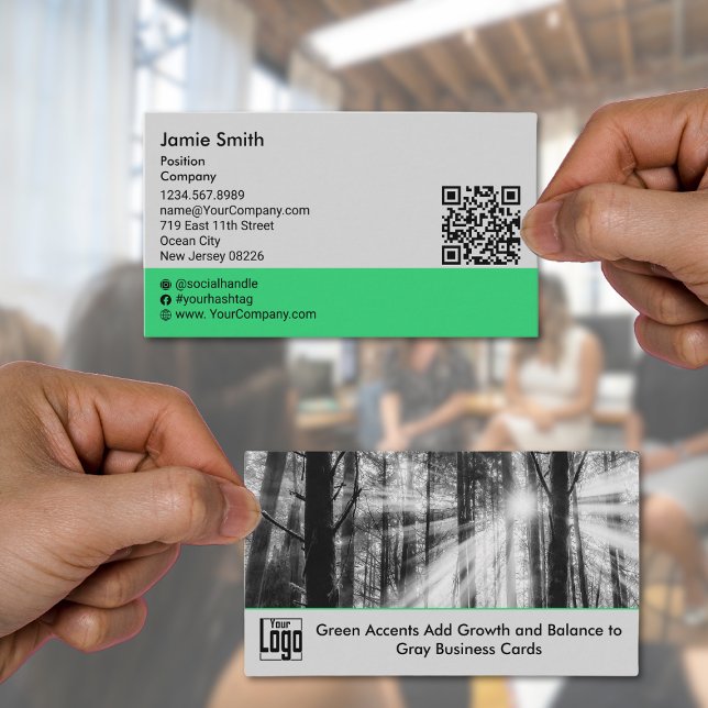 Tarjeta De Visita Panorama social con código QR de fotografía person (Custom Photo QR-code Social Landscape Business Card)