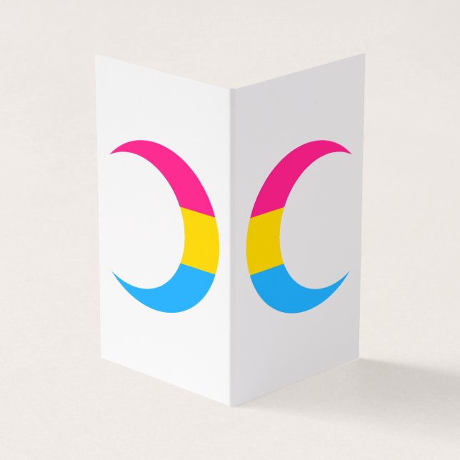 Tarjeta De Visita Pansexual Pride Crescent Moons Greeting Card (Exterior)