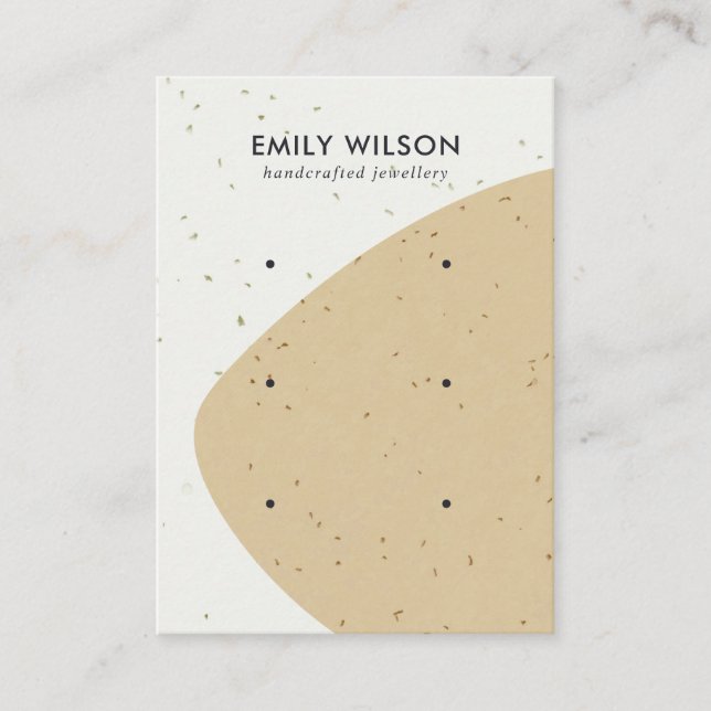 TARJETA DE VISITA PANTALLA ABSTRACTA DE OCRO CERAMICO 3 DE GANANCIAS (Anverso)