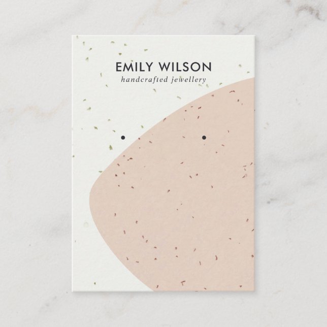 TARJETA DE VISITA PANTALLA ABSTRACTA DE OLA DE PAZ CERAMICA STUD EAR (Anverso)