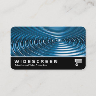 Tarjeta De Visita Pantalla ancha 0555 - Anillos - Cromado azul