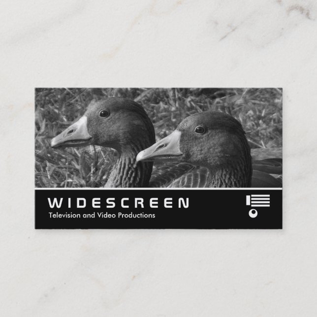 Tarjeta De Visita Pantalla ancha 355 - Greylag Geese B&W (Anverso)