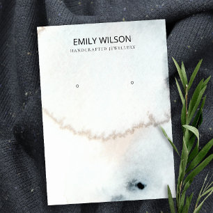 TARJETA DE VISITA PANTALLA AQUA AZUL GOLD WATERCOLOR BRUSH EARNING