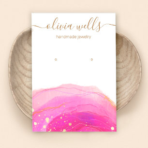 Tarjeta De Visita Pantalla B de riego color de agua rosado con salpi