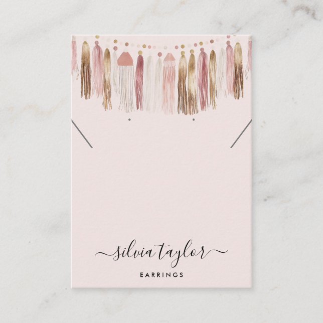 Tarjeta De Visita Pantalla Boho Bohemian Rubor de collar de ganancia (Anverso)