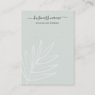 Tarjeta De Visita Pantalla Boho Leaf Sage Green Earl Jewelry