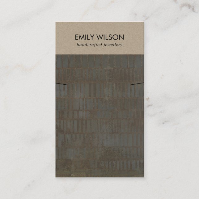 TARJETA DE VISITA PANTALLA BRACELET DE NECKLACE DE LÍNEAS GRIS BRONZ (Anverso)