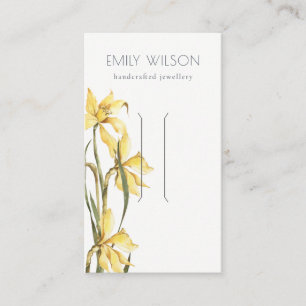 Tarjeta De Visita Pantalla Cuadrillo Amarillo Daffodil Floral Clip d