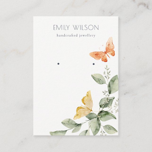 Tarjeta De Visita Pantalla Cute Garden Foliage Butterfly Stud Earl (Anverso)