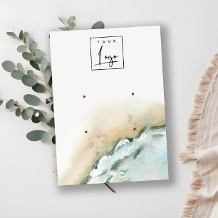 Tarjeta De Visita Pantalla De 2 Puentes De La Playa De Arena De Olas