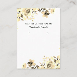 Tarjeta De Visita Pantalla de anclaje botánico crema floral