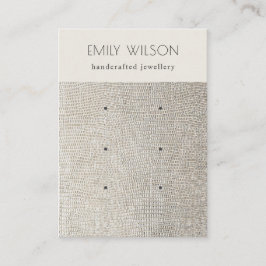 Tarjeta De Visita Pantalla de anclaje de cuero Pearl Silver Textura 