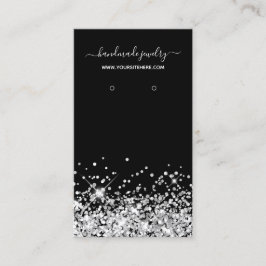 Tarjeta De Visita Pantalla de anclaje de firma de Purpurina negro y 